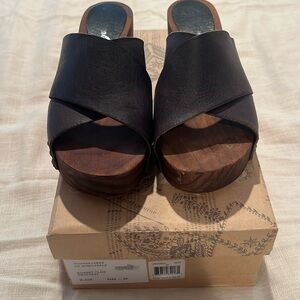 Free People wooden clogs with studs